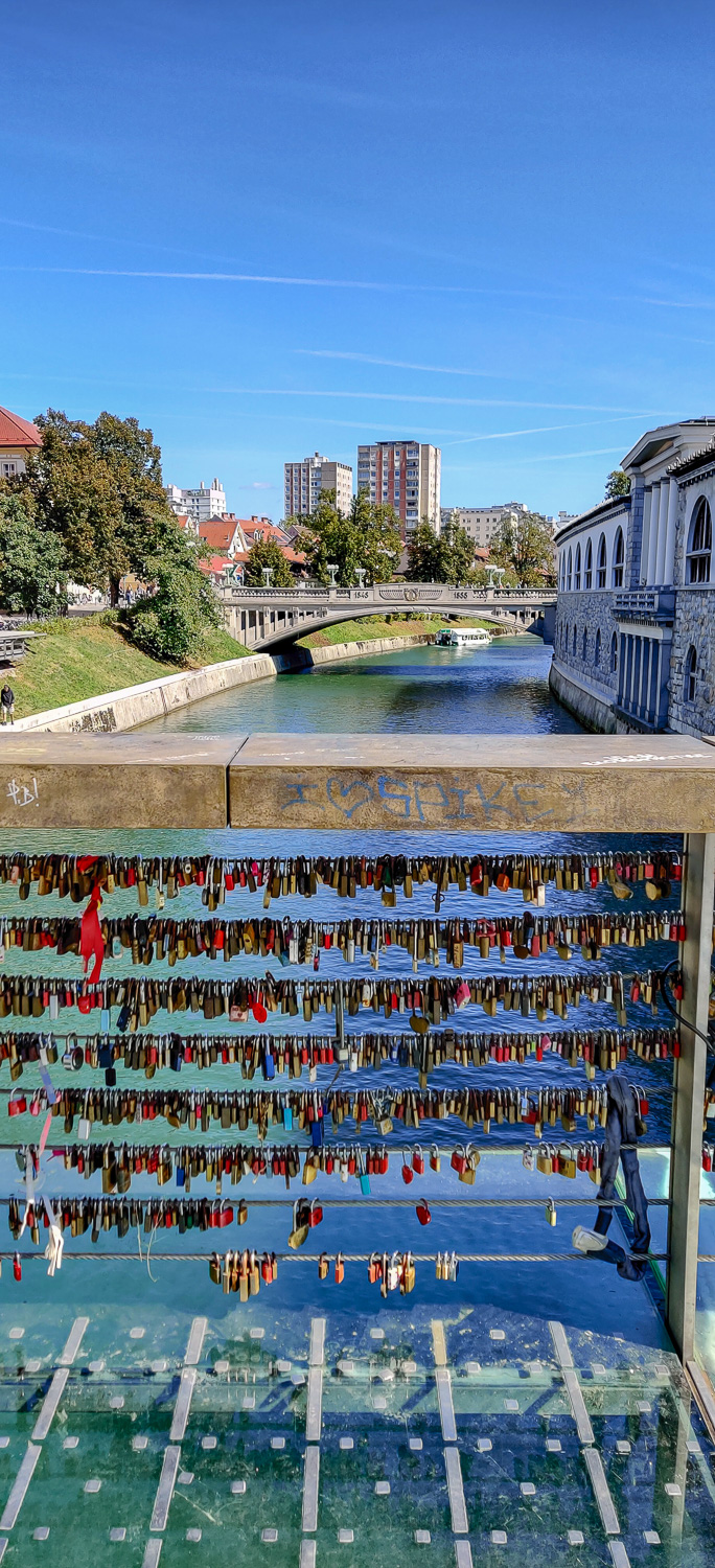 Walking across Butcher's Bridge is one of the things to do in Ljubljana