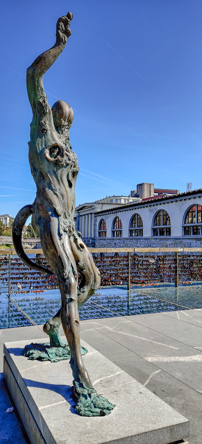 Walking across Butcher's Bridge is one of the things to do in Ljubljana