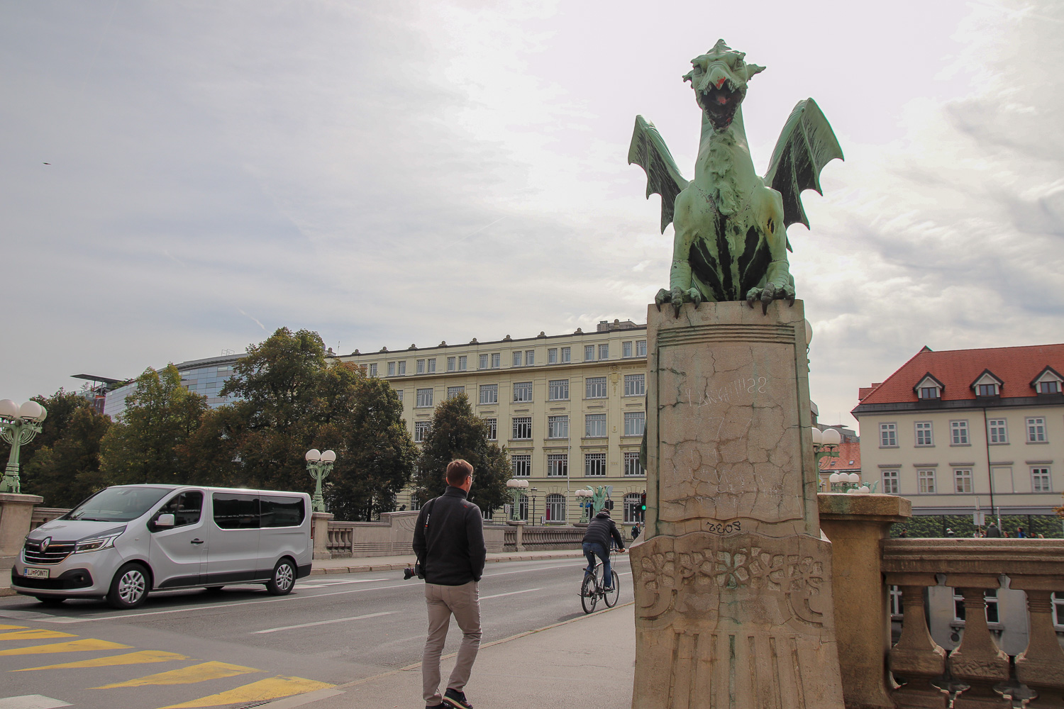 Walking across the Dragon Bridge is one of the things to do in Ljubljana