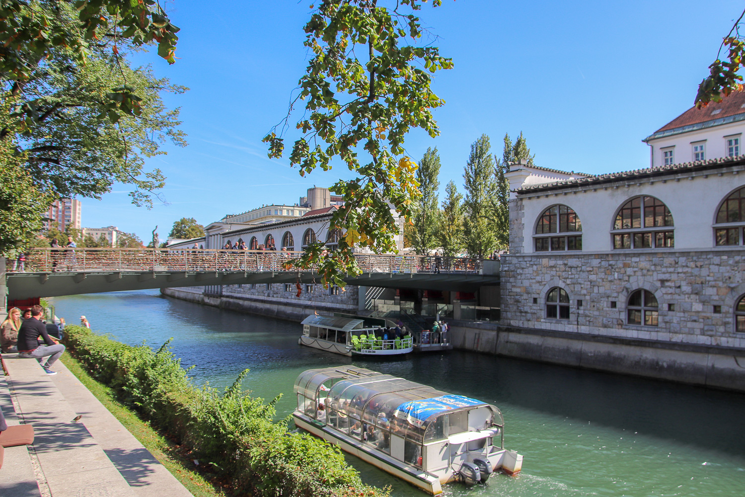 Walking along the Ljubljanica River is one of the things to do in Ljubljana