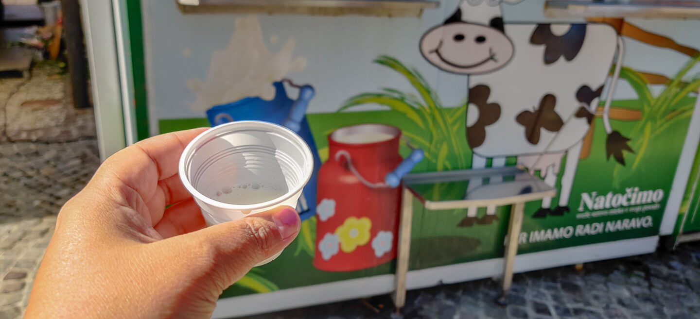 Getting a drink from a Mlekomat is one of things things to do in Ljubljana